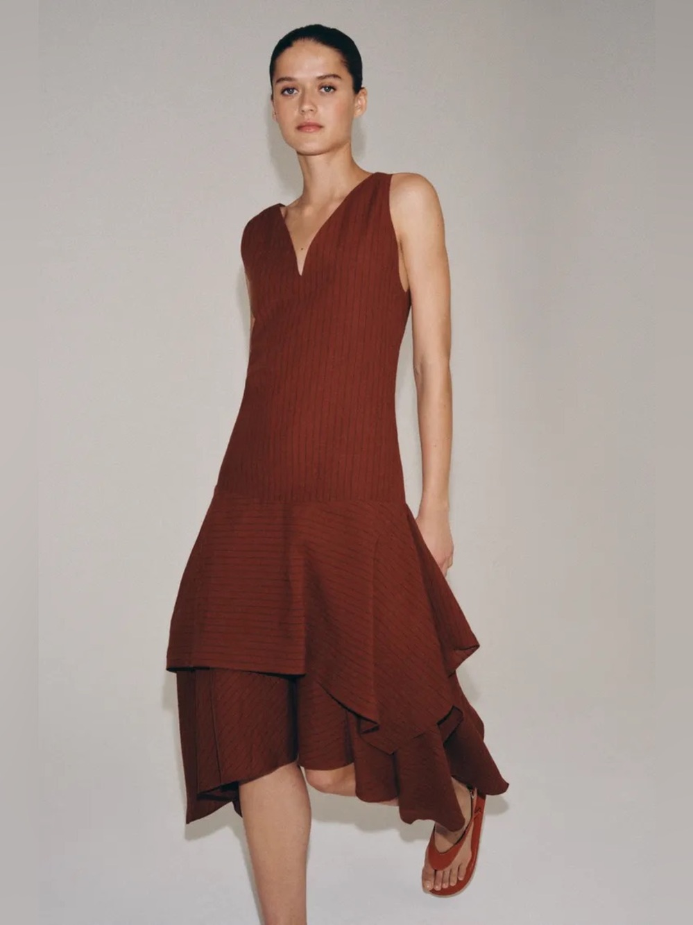 NWT Zara Woman Bloggers Fav ASYMMETRIC STRIPED DRESS ZW COLLECTION Size S